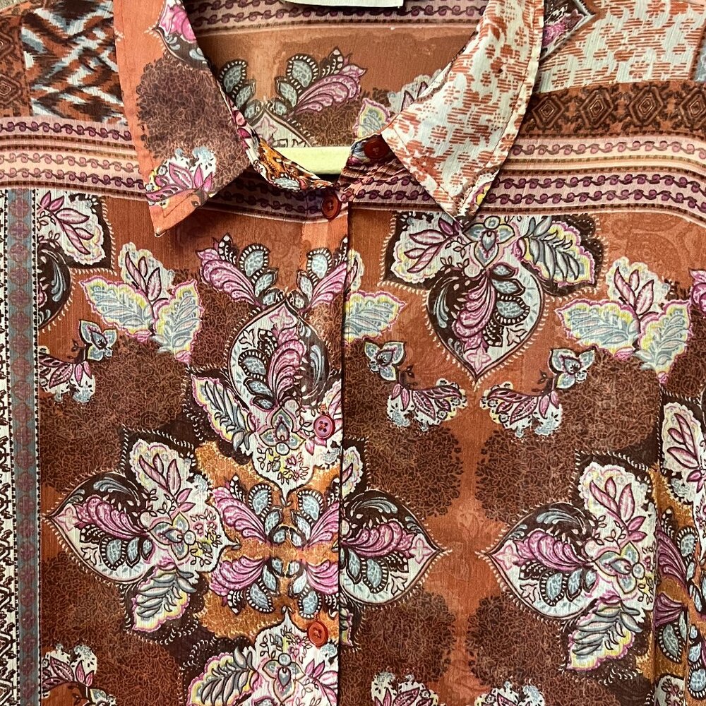 Cream Brand Boho Paisley Button Up Shirt - Size 36 (US Small) - Picture 5 of 9
